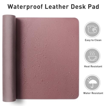 Aothia Leather Desk Pad Protector Non-Slip Waterproof