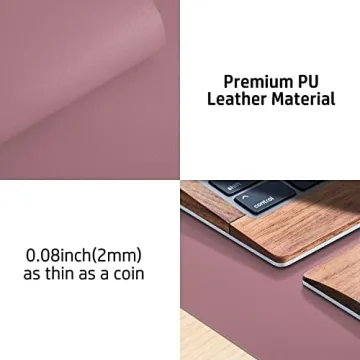 Aothia Leather Desk Pad Protector Non-Slip Waterproof