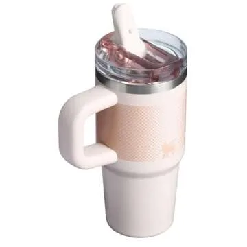 Stanley Quencher ProTour Flip Straw Tumbler with Leakproof Lid 14 oz | Built-In Straw & Handle | Cupholder Compatible for Travel | Insulated Stainless Steel Cup | BPA-Free | Rose Quartz Fade