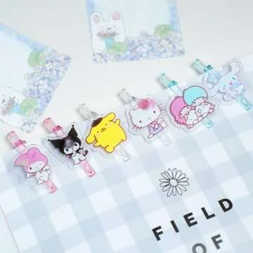 oneZHI 6 Pcs Cartoon Ballpoint Pens Cute Kawaii Kitty Cat Gel Ink Pens Melody Black 0.5mm Writing School Supplies Office Anime Gift for Girls Students Women