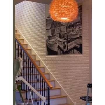 10PCS 3D Brick Wall Stickers, 59 sq.feet PE Foam Self-Adhesive Wallpaper Removable and Waterproof Ar...