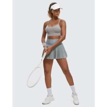 CRZ YOGA Butterluxe Womens Y Back Sports Bra - Padded Racerback Low Impact Spaghetti Thin Strap Workout Yoga Top Gull Gray Medium