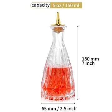 SuproBarware Bitter Bottle - Glass Bitter Bottle with Dash Top, 5oz/150ml, Great for Bartender, Home...