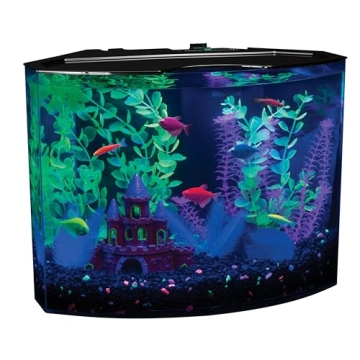 GloFish 5 Gallon Crescent Aquarium Kit with LED Light