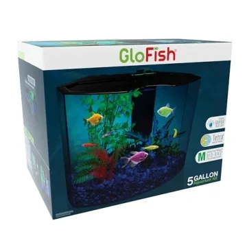 GloFish 5 Gallon Crescent Aquarium Kit with LED Light