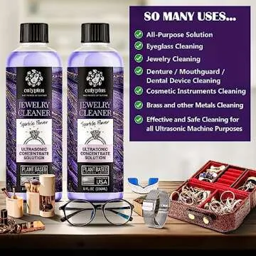 Calyptus Ultrasonic Jewelry Cleaner Solution Concentrate | Professional Power for Use in All Ultrasonic Machines | Plant-Based Eyeglass and Jewelry Cleaner | USA Made, 16 Ounces (Pack of 2)