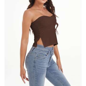 Stylish BAIGRAM Strapless Sweetheart Crop Top for Women