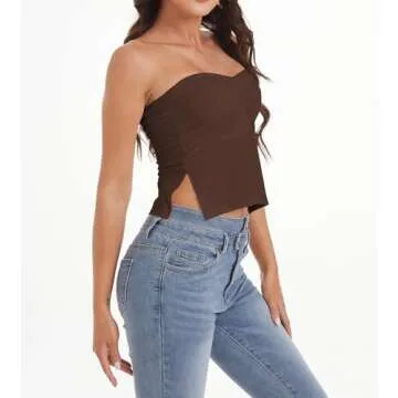 Stylish BAIGRAM Strapless Sweetheart Crop Top for Women