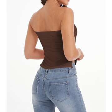 Stylish BAIGRAM Strapless Sweetheart Crop Top for Women