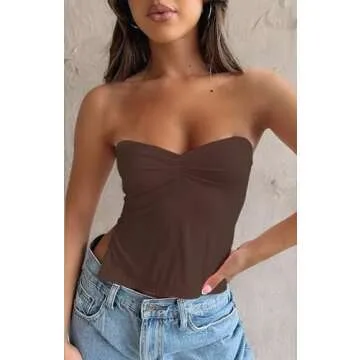 Stylish BAIGRAM Strapless Sweetheart Crop Top for Women