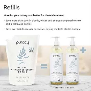 Puracy Baby Laundry Detergent Liquid - Baby All Detergent Liquid - Non Toxic Laundry Detergent - Liquid Laundry Detergent, Hypoallergenic, Concentrated, Plant Based Detergent Fresh Linen, 64 Fl Oz