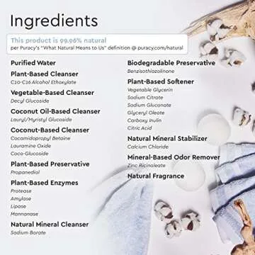 Puracy Baby Laundry Detergent Liquid - Baby All Detergent Liquid - Non Toxic Laundry Detergent - Liquid Laundry Detergent, Hypoallergenic, Concentrated, Plant Based Detergent Fresh Linen, 64 Fl Oz