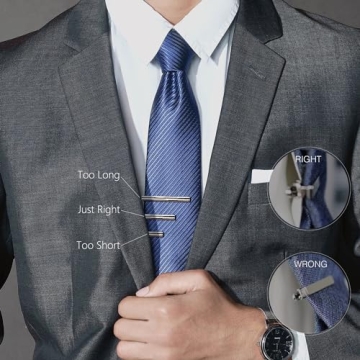 YADOCA Tie Clip Cufflinks Set for Men Necktie Tie Bar Clips Business Shirts Tuxedo Wedding Gift with Box Silver-tone Gold-tone Black