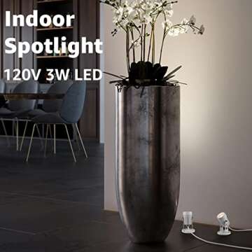 SUNVIE 2 Pack LED Spot Lights Indoor Plant Spotlight Lamp Up Lights for Indoor Plants Accent Lightin...