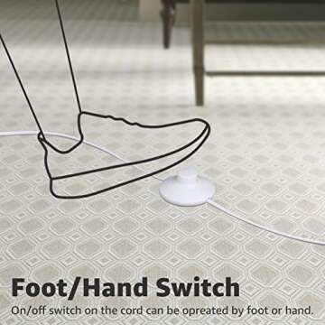 SUNVIE 2 Pack LED Spot Lights Indoor Plant Spotlight Lamp Up Lights for Indoor Plants Accent Lighting 120V Warm White Uplight 5.9 FT Cord with Floor Foot Switch, White (Base and Stake Included)