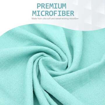 Eunzel Yoga Towel,Hot Yoga Mat Towel with Grip Dots Sweat Absorbent Non-Slip for Hot Yoga, Pilates and Workout 24" x72", Teal