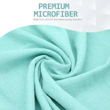 Eunzel Yoga Towel,Hot Yoga Mat Towel with Grip Dots Sweat Absorbent Non-Slip for Hot Yoga, Pilates and Workout 24" x72", Teal