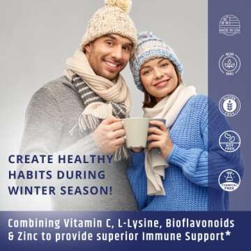 Vitamin C 1000mg with L-Lysine & Zinc for Immunity