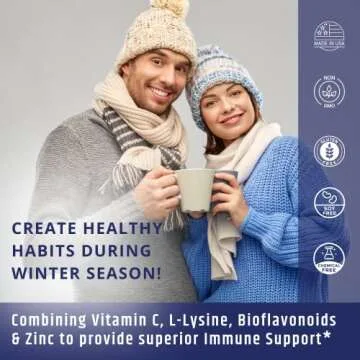 Vitamin C 1000mg with L-Lysine & Zinc for Immunity