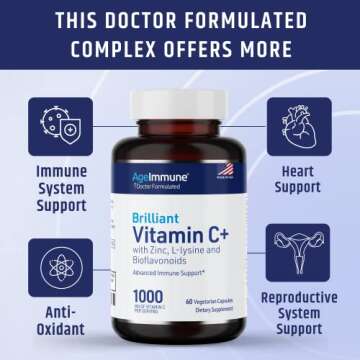 Vitamin C 1000mg with L-Lysine & Zinc for Immunity