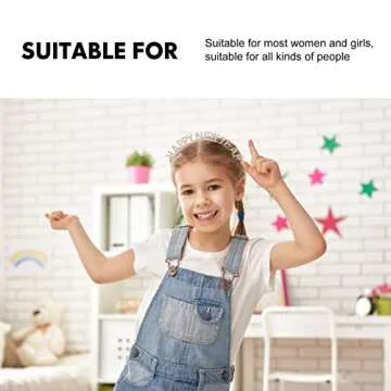 Beaupretty Happy New Year Headband Sparkly Crystal Party Headpieces Holiday Christmas Tiara for Women Kids Girls