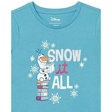 Spotted Zebra Girls' Disney Star Wars Marvel Frozen Princess Short-Sleeve T-Shirts