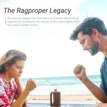 Ragproper Modern Glass Hip Flask - Durable Leather Covered Flask for Whiskey, Spirits, & Other Liquor - Ideal Glass Flask for Men & Women (Single Shot 100ml, Leather Dark Brown)