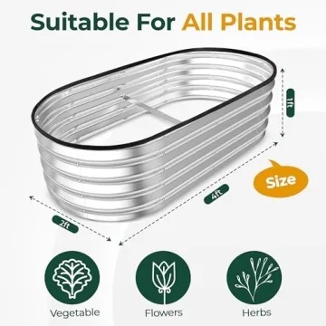 Galvanized Raised Garden Bed Kit - 4x2x1ft
