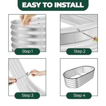 Galvanized Raised Garden Bed Kit - 4x2x1ft