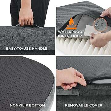 Lesure Memory Foam Dog Bed for Medium Dogs