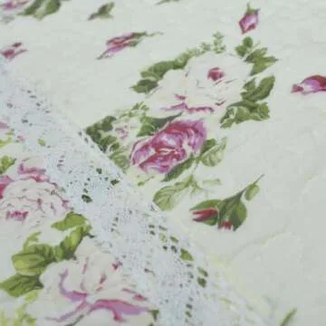 USTIDE Pink Rose Area Carpet Cotton Washable Rug Unique Design