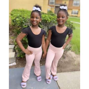 Stelle Girls Ballet Leotard - Black Ruffle Short Sleeve 5T