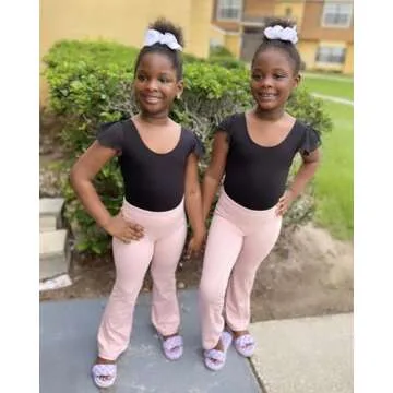 Stelle Girls Ballet Leotard - Black Ruffle Short Sleeve 5T