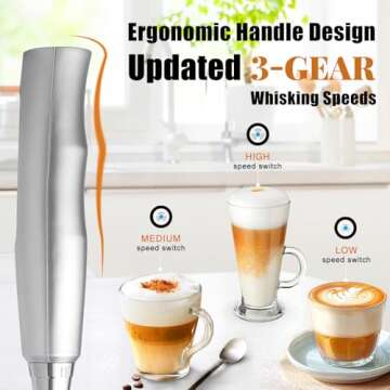 Rechargeable Nahida Silver Milk Frother for Coffee Lovers