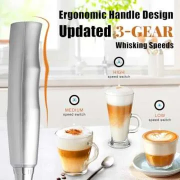 Rechargeable Nahida Silver Milk Frother for Coffee Lovers