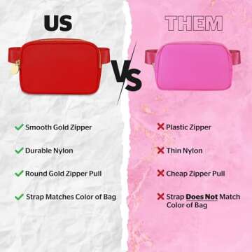 DANCOUR Red Fanny Pack Crossbody Bags For Women - Red Belt Bag For Women Crossbody - Everywhere Belt Bag For Women Fashion Red Waist Packs Mini Bag Waist Bag For Women Cross Body Fanny Pack For Women