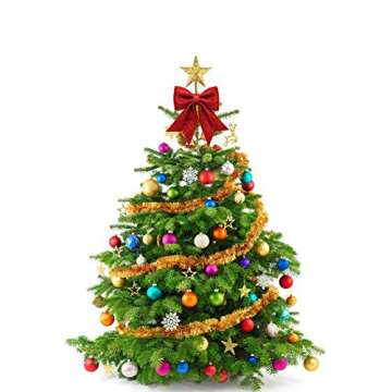 Large Red Glitter Bow for Christmas Tree and Gifts