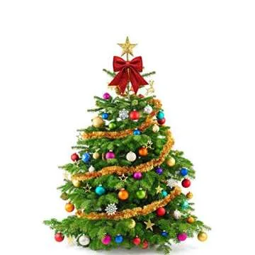 Large Red Glitter Bow for Christmas Tree and Gifts