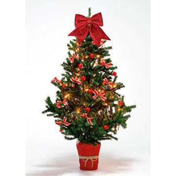 Large Red Glitter Bow for Christmas Tree and Gifts