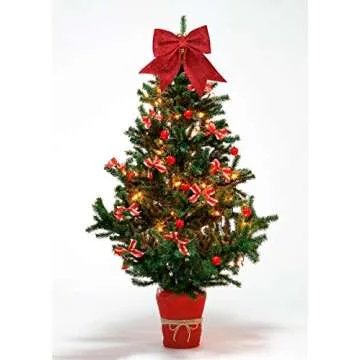 Large Red Glitter Bow for Christmas Tree and Gifts