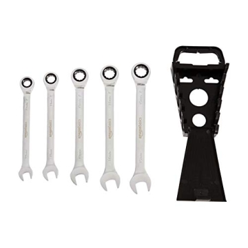 Affordable 5-Piece Ratcheting Wrench Set by Amazon Basics