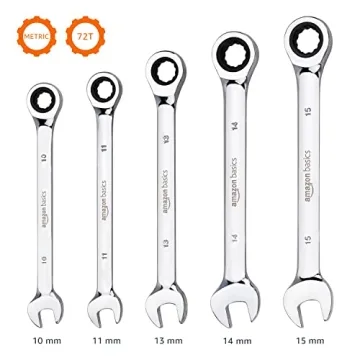 Affordable 5-Piece Ratcheting Wrench Set by Amazon Basics