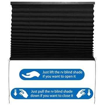 NOVINO RV Blinds Shades for Camper Window,RV Shades Pleated Camper Blinds for Travel Trailer Motor Coach Motorhome Window-14 W x 24" L