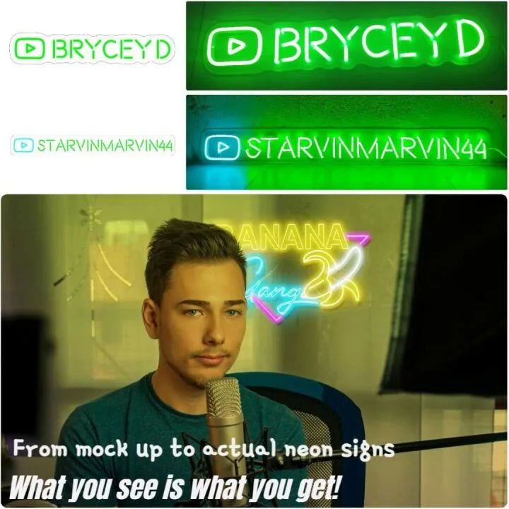 Custom YouTube Neon Sign for Gamers