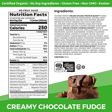 Orgain Organic Protein Shake Creamy Chocolate Fudge 12 Pack