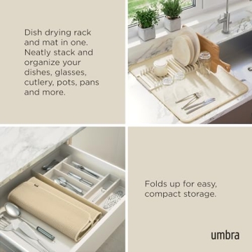 Umbra UDRY Dish Drying Rack & Mat for Stylish Spaces