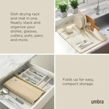 Umbra UDRY Dish Drying Rack & Mat for Stylish Spaces