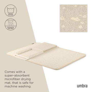 Umbra UDRY Dish Drying Rack & Mat for Stylish Spaces