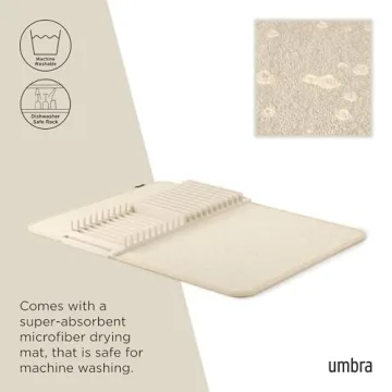 Umbra UDRY Dish Drying Rack & Mat for Stylish Spaces