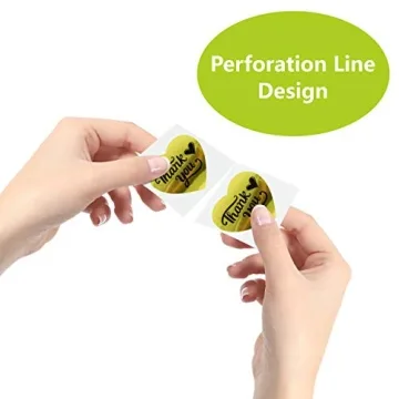 600 Gold Heart Thank You Stickers Roll with Perforation